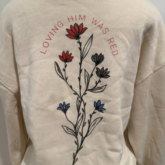 Taylor Swift Loving Him Was Red Sweatshirt Womens Sz S Pullover Album Merch - Picture 2 of 7